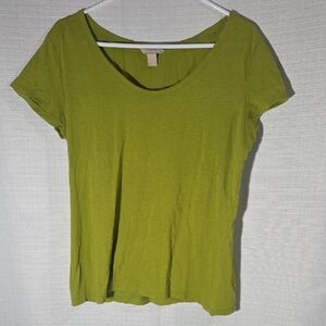 Banana Republic Turtle Green Scoop Neck Short Sleeve Tee T-shirt Size Large